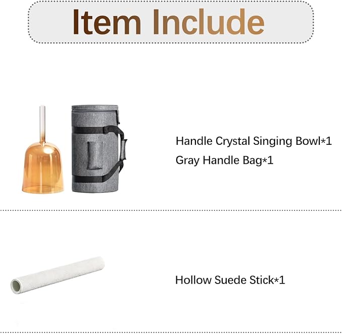 CVNC 432HZ 6 Inch F Note Golden Tea Color Quartz Handle Singing Bowl with Carry Case Bag for Sound Healing and Meditation - Bloomnest
