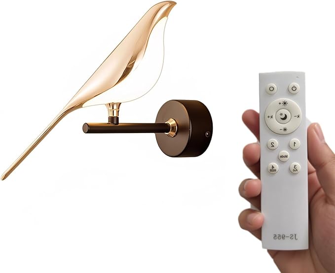 Adjustable Wall lamp in The Shape of a Bird, LED Wall Lamp, Golden Metal Wall lamp Fixture, rotatable Bedroom Bedside lamp, Living Room Wall-Mounted lamp(Color:Single-Head) - Bloomnest
