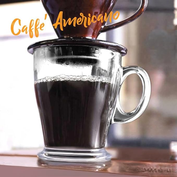 LEMONSODA Clear Large Glass Coffee Mug with Handles for Hot Beverages, Clear Mugs for Espresso, Tea, Cappucino, Latte, Juice (8.75 oz, 10.5 oz, 12 oz) (12 oz, Set of 6) - Bloomnest