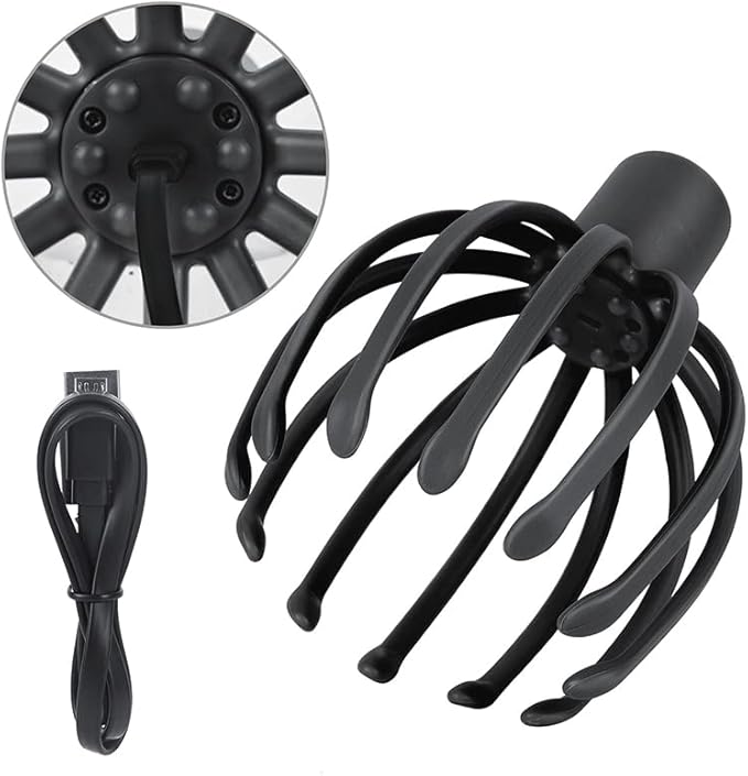 Electric Scalp Massager with 3 Modes, 360 Degree Head Massager, Cordless Portable Head Scratcher for Stress Relax ONIYEA