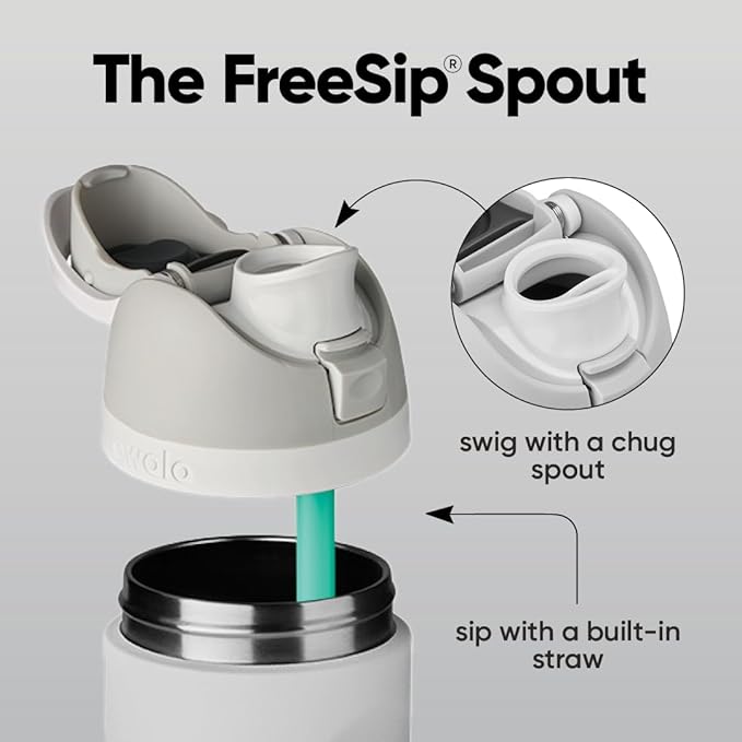 Owala FreeSip Insulated Stainless Steel Water Bottle with Straw, BPA-Free Sports Water Bottle, Great for Travel, 32 Oz, Shy Marshmallow Owala