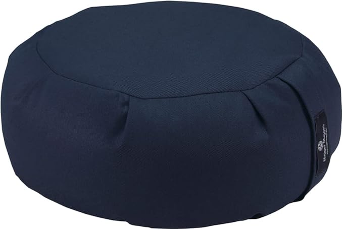 Hugger Mugger Zafu Meditation Cushion - Support in Cross-Legged Sitting, Buckwheat Filled, Durable Fabric, Convenient Handle, Handmade in USA