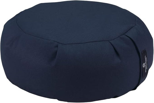 Hugger Mugger Zafu Meditation Cushion - Support in Cross-Legged Sitting, Buckwheat Filled, Durable Fabric, Convenient Handle, Handmade in USA