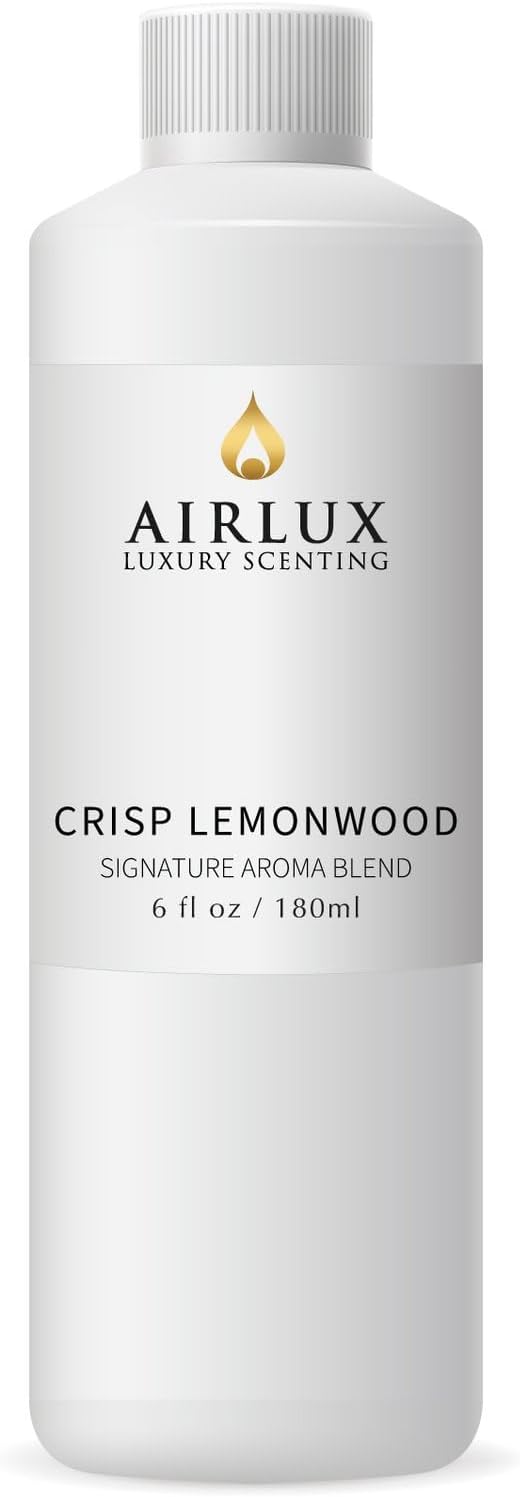 Signature Aroma Oil No. 45 Crisp Lemonwood – Lemon, Lime, Spices – Aroma Oil for Cold Air & Waterless Diffusers and DIY Crafts – 180 mL, 6.1 fl oz Eco Refill Bottle Airlux