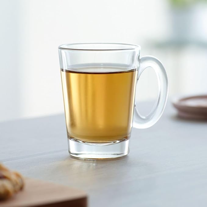 LEMONSODA Clear Large Glass Coffee Mug with Handles for Hot Beverages, Clear Mugs for Espresso, Tea, Cappucino, Latte, Juice (8.75 oz, 10.5 oz, 12 oz) (10.5 oz, Set of 6) - Bloomnest