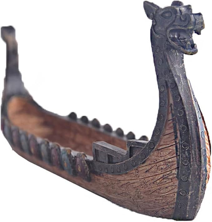 Retro Incense Burners Traditional Chinese Culture Design Dragon Boat Incense Stick Holder Burner Hand Carved Carving Censer Ornaments, Viking Ships Censer Ornaments Collectible Figurines - Bloomnest