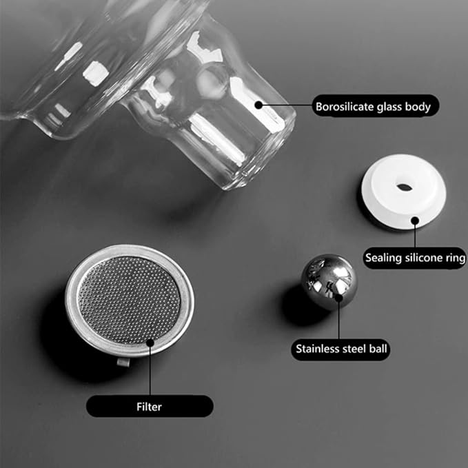 Mozeo Glass Semi-automatic Tea Set Wooden Glass Tea Set Water Diversion Rotating Cover Bowl Lazy Tea Maker Teapot Kungfu Fu teacup (Glass Clear Handle Teapot Set) - Bloomnest