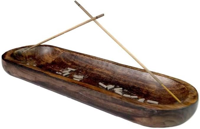 Wood Double Incense Sticks Holder Burner - Large Ash Catcher Handmade Home Decor - Bloomnest