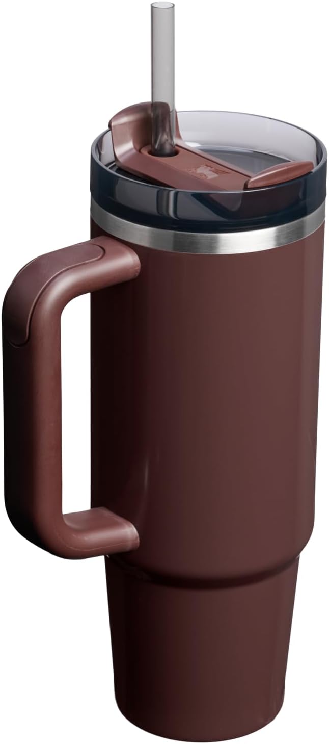 Stanley Quencher H2.0 Tumbler with Handle and Straw 30 oz | Flowstate 3-Position Lid | Cup Holder Compatible for Travel | Insulated Stainless Steel Cup | BPA-Free | Mahogany Gloss