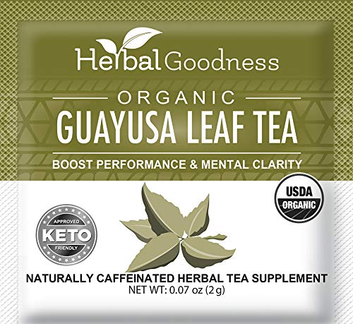 Herbal Goodness Organic Guayusa Leaf Tea Bags – Natural Energy Tea with Antioxidants & Smooth Caffeine | Smooth Focus | 24 Eco-Friendly Teabags – Caffeine Boost Without Jitters - | Yerba Mate Alternative, with Herbal Loose Leaf Tea Benefits - Bloomnest