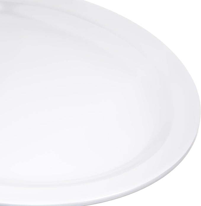 Carlisle FoodService Products Kingline Plastic Oval Platter Oval Tray for Home and Restaurant, Melamine, 12 x 9 Inches, White, (Pack of 12) - Bloomnest