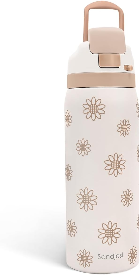 Sunflower Insulated Stainless Steel Water Bottle with Straw for Sports and Travel, 32oz, Gifts for Women Girls Friends Teens Birthday Christmas - Bloomnest