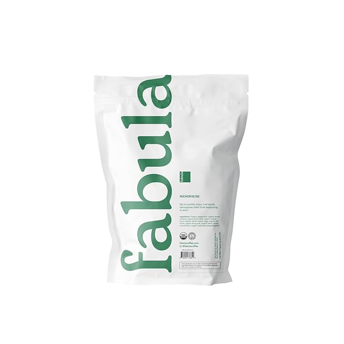 Fabula Menopause Herbal Tea – Organic Herbal Blend for Menopause Support, with Peppermint, Lemon Balm & Black Cohosh – Caffeine-Free, Stress Relief, 20 Biodegradable Sachets - Bloomnest