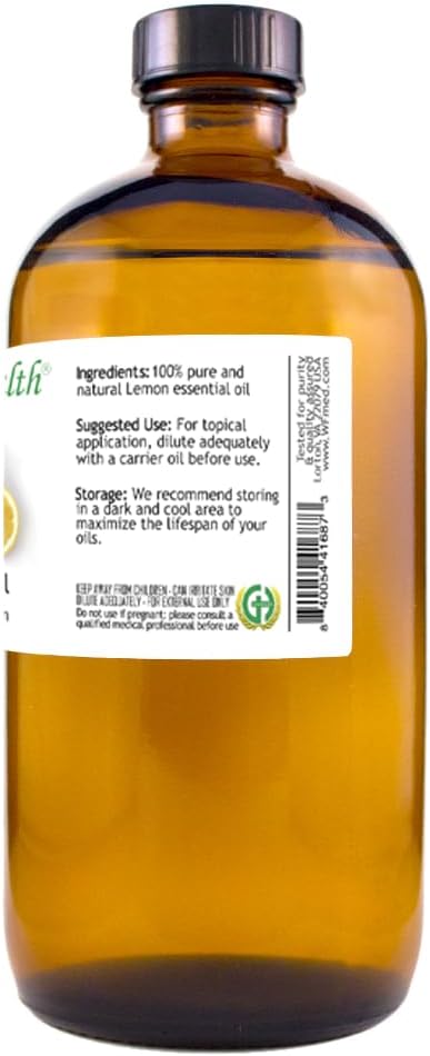 Lemon Essential Oil - 16 fl oz (473 ml) Amber Glass Bottle - 100% Pure Essential Oil - GreenHealth - Bloomnest