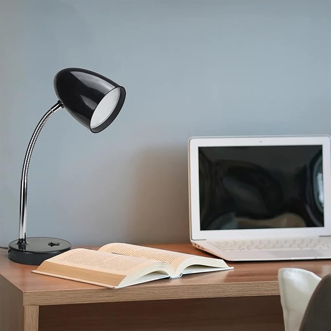 ENERGETIC SMARTER LIGHTING LED Desk Lamp, Flexible Gooseneck with Table lamp, 3.5W 240LM 4000K Cool White Study Lamps for Bedroom and Office, Eye Protection, ETL Listed,Black - Bloomnest