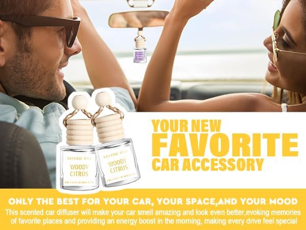C Classy Car Air Freshener Hanging 2 Pack, Woody Citrus Essential Oil Diffuser, Long-Lasting Fragrance, Cute Car Accessories for Women & Men, Made in USA CCLASSYPERSONALIZEDJEWELRY