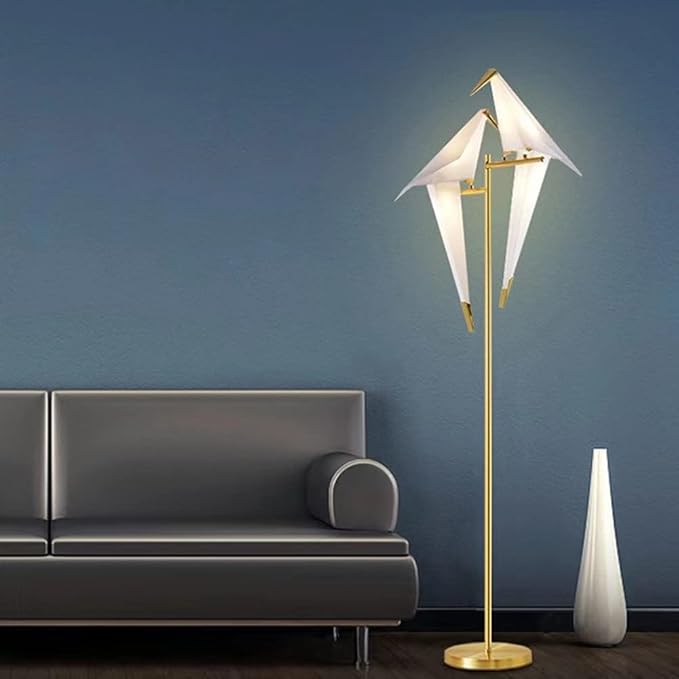 MORE CHANGE 68In Modern LED Floor Lamp, Bird Floor Light Gold Metal Fixtures for Living Room Bedroom Dinning Room Office (2 Birds) - Bloomnest