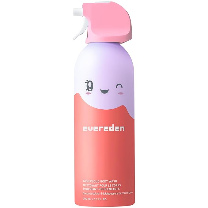 Evereden Kids Foam Soap, Cloud Body Wash (6.7 fl. oz., Coconut Splash): Spray, Shape & Splash: The Fun, Fluffy Foam That Makes Bath Time Playtime, Hydrating Foaming Bath Soap for Sensitive Skin - Bloomnest