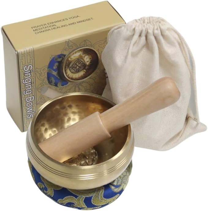 Tibetan Singing Bowl Set ，Sound Bowl Meditation Bowl，hand Hammered in Nepal For Yoga, Mindfulness, Healing & Chakra balancing,Meditation- 3.15 inch - Bloomnest