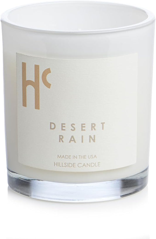 Desert Rain Single Wick Soy Candles, Luxury Scented Candles for Home - Up to 60 Hour Burn Time, Cruelty-Free Soy Wax Blend - Rain Fragrance, Notes of Cardamom & Apple Blossom (9 oz) - Bloomnest