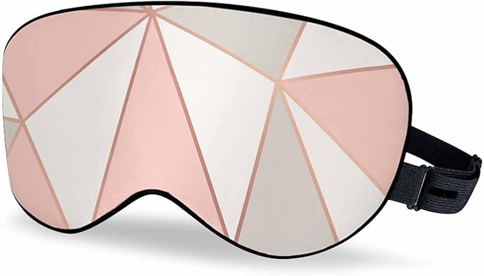 Polygonal Sleep Eye Mask Rose Gold Frames Men Women Sleep Mask with Adjustable Strap Eye Cover Eye Shade for Travel, Nap,Meditation - Bloomnest