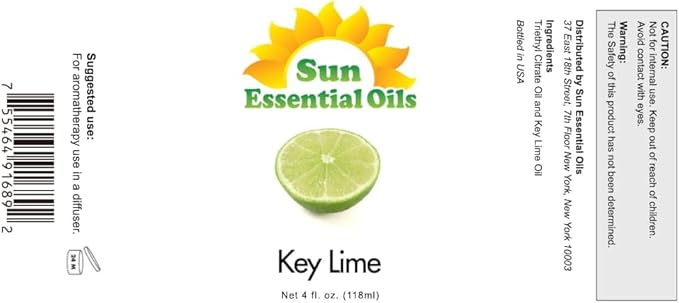 Sun Essential Oils Key Lime Essential Oil 4oz - (118ml) Aromatherapy Oil - Bloomnest