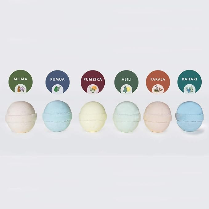 Mens Variety Bath Bombs, 2.5 oz Each, Cocoa Butter and Plant Based Ingredients, Vegan, Support Refugee Employment in The USA, Made in The USA - Bloomnest