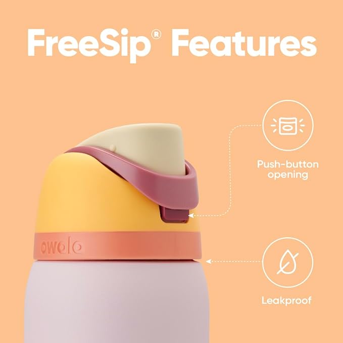 Owala FreeSip Insulated Stainless Steel Water Bottle with Straw for Sports and Travel, BPA-Free, 32 Ounce, Candy Store Owala