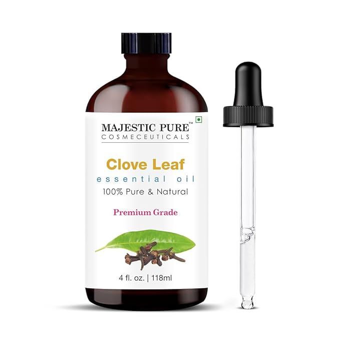 Majestic Pure Clove Essential Oil with Glass Dropper - Huge 4 Fl Oz - 100% Pure and Natural Clove Oil - Premium Grade Essential Oils for Diffuser, Aromatherapy, Soap and Candle Making - Bloomnest