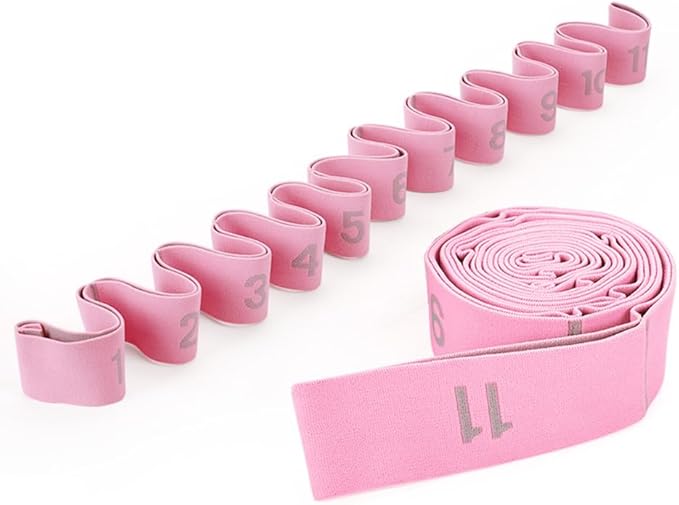 11 Loops Stretch band - Yoga, Pilates, Ballet, and Physical Therapy Stretching strap for Flexibility, Leg Stretching, and Exercise - Durable Stretching equipment for Dance and Fitness - Bloomnest