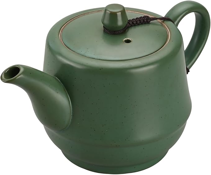 Rural Style Ceramic Teapot with Stainless Steel Infuser 16 Ounces Porcelain Blooming & Loose Leaf Teapot (Green)