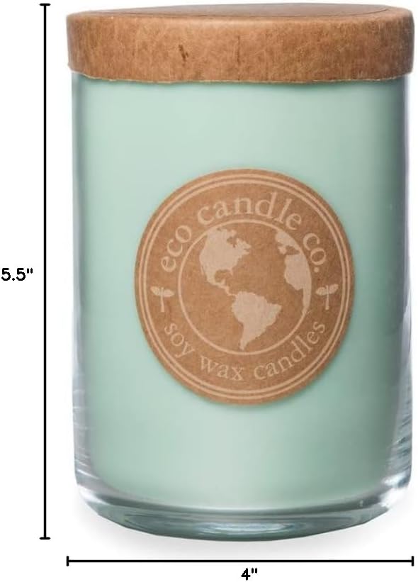 ECO CANDLE CO. Recycled Candle, Seagrass, 26 oz. - Scents of Coconut, Jasmine, Eucalyptus, Vetiver, Driftwood, & Seaweed - 100% Soy Wax, No Lead, Kraft Paper Label & Lid, Hand Made, Midwest Soybeans - Bloomnest