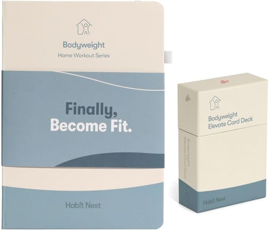 Bodyweight Transformation Journal and Elevate Exercise Cards. Complete Fitness System with Effective Bodyweight Exercises in a Card Deck. No Equipment Needed. #1 At home Fitness Journal/Fitness Planner for Women & Men. - Bloomnest