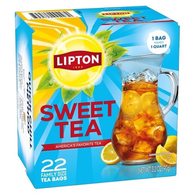 Lipton Southern Sweet Iced Tea Bags, Family Size Zero Calories, 132 Total Bags (22ct - Pack of 6) - Bloomnest
