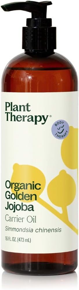 Plant Therapy Organic Jojoba Golden Carrier Oil 16 oz Base Oil for Aromatherapy, Essential Oil or Massage use