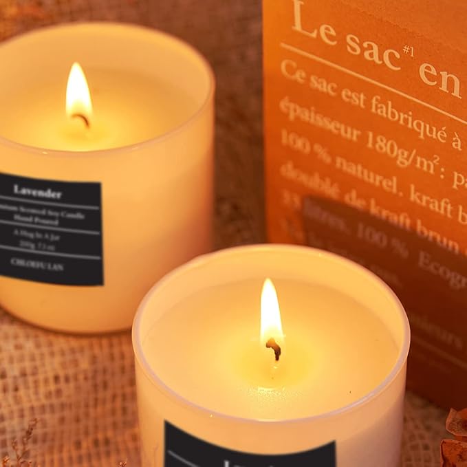 Chloefu LAN Lavender and Vanilla Candle,Highly Scented, Soy Candles for Home Scented, Home Decorative, 7.1oz|45 Hour Burning, Valentines Day Candles Gifts for Women Without Lid 2 Pack - Bloomnest