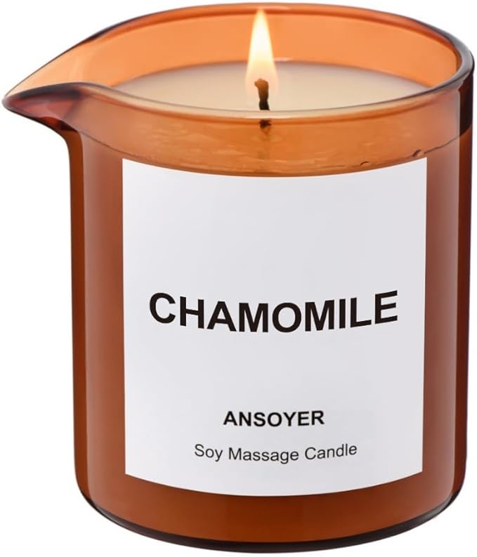 Massage Oil Candle| Massage Oil for Massage Therapy| Massage Lotion Candle| 8 OZ| Amazing Gift for Men or Women (Chamomile) - Bloomnest