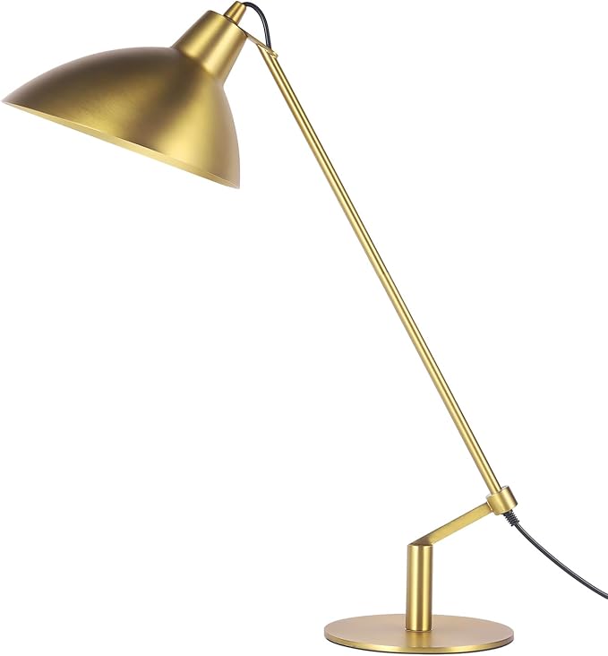 Desk Lamp Modern Industrial 100% Metal Table Lamp 22", Soft White Light (3000K) with Adjustable Switch, Ideal for Office Bedroom Study Room Living Room Nightstand Bedside Lamps Brass - Bloomnest