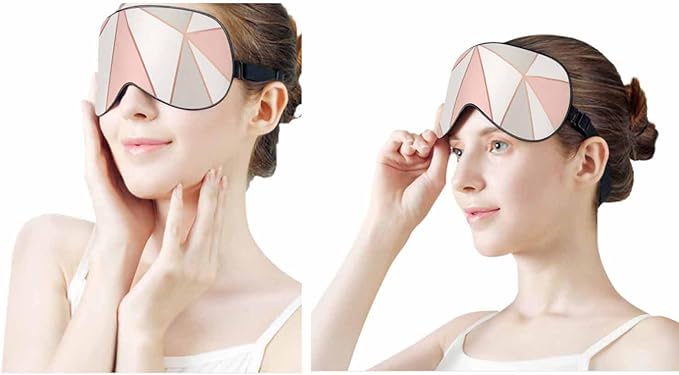 Polygonal Sleep Eye Mask Rose Gold Frames Men Women Sleep Mask with Adjustable Strap Eye Cover Eye Shade for Travel, Nap,Meditation - Bloomnest