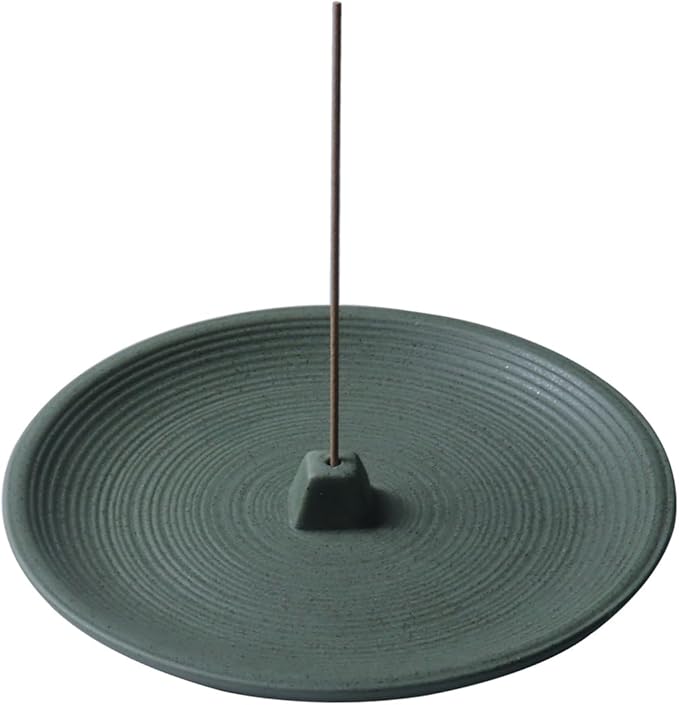Incense Holder and Insence-Stick Holder,Incense Holder for Sticks, Simple Insence Tray for Set for Office Yoga and Livingroom (Green) - Bloomnest