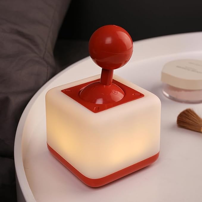 Night Light Lamp Rocker Night Light, 2-Speed Timer Bedside Night Lamp Rechargeable USB Lamp Side Table Light Night Rising Lamp LED Companion Light(Rocker Red) - Bloomnest