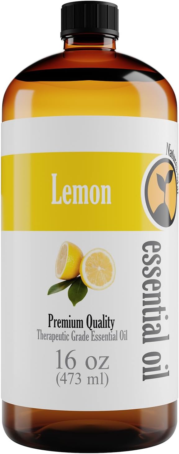 Lemon Essential Oil 16 oz for Cleaning, Diffuser, Humidifier & Aromatherapy Body Massage – Oil for Skin, Home Candle Making & Lemon Fragrance Scent - Bloomnest