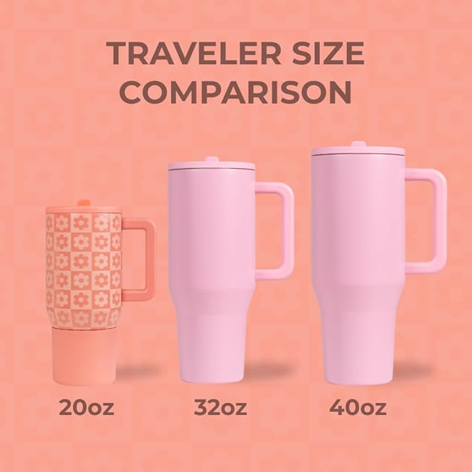 HydroJug Kids - 20 oz Insulated Kids Water Bottle with Flip Straw & Handle | Leak-Proof & Durable | Perfect for School, Sports, Lunch, Travel & Camp, Daisy Checkers - Bloomnest