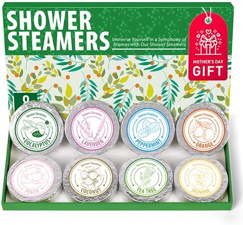 Shower Steamers Aromatherapy - Christmas Gifts for women, 8 Pack Pure Essential Oil Shower Bombs for Home Spa Bath Self Care, Lavender Stress Relief and Relaxation Gifts for Her Stocking Stuffers Pink - Bloomnest
