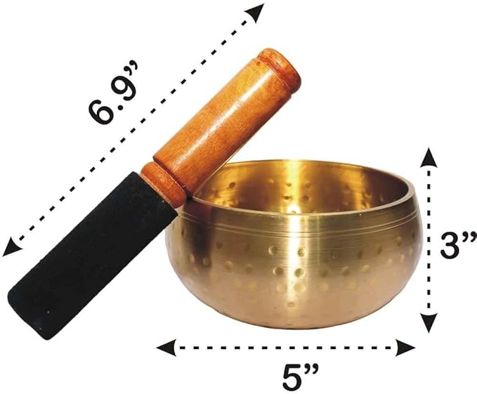 Brass Singing Bowl Handcrafted Tibetan Meditation Sound Bowl Authentic Spiritual Decor for Yoga Wellness and Relaxation