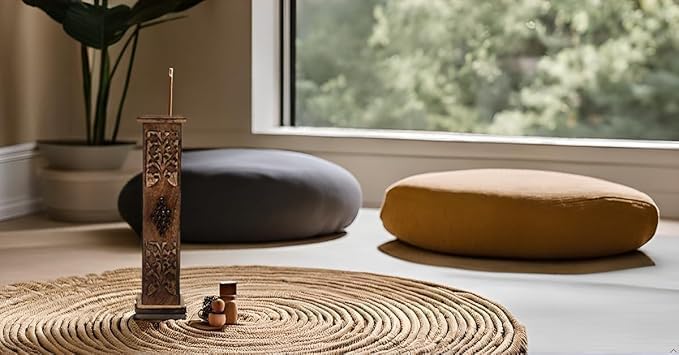 Wooden Incense Stick & Cone Burner Coffin with Storage Compartment Organic Eco Friendly Ash Catcher Agarbatti Holder Rustic Style for Meditation Yoga Aromatherapy Home Fragrance Products - Bloomnest