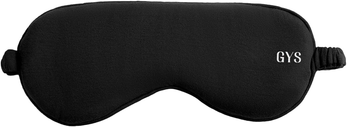 GYS Premium Bamboo Viscose Sleep Mask with Elastic Strap Block Light Eye Mask for Sleeping and Traveling, Black, One Size - Bloomnest
