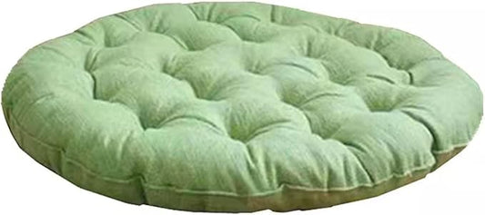 Large Linen Floor Cushions,Round Futon Pillows Japanese Style Tufted Floor Pillows Meditation Cushions for Seating On Pad for Yoga Sofa Balcony(Size:75x75cm(30x30inch),Color:Light Green) - Bloomnest