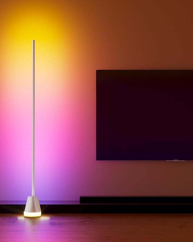 Keepsmile Smart RGB LED Corner Floor Lamp,172 LEDs Bright Standing Lamps for Living Room with APP and Remote,Modern Floor Lamp with Music Sync and 16 Million Colors, Ambient Lighting for Bedroom White - Bloomnest