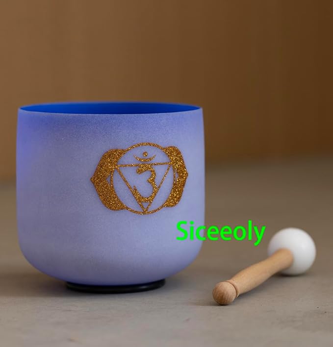 432HZ 7-12 inch Set of 7 Color Gold Powder Printing Frosted Chakra Quartz Crystal Sound Singing Bowls Healing Meditation Yogo and 2 Travel Carry Case Bag 2 Mallet Suede 2 Strikers 7 O-rings - Bloomnest